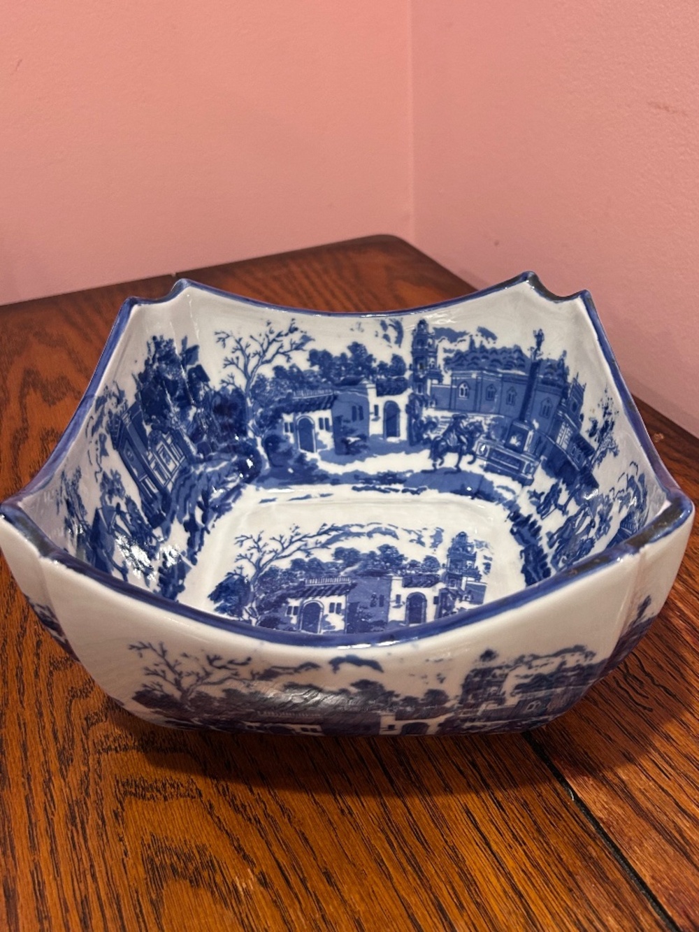Victoria Ware Ironstone Blue & White Serving Bowl Classic Design